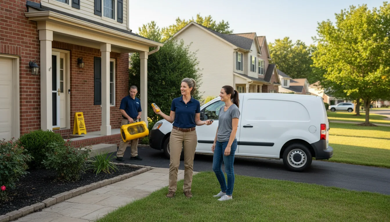 Residential water damage restoration in Sunset, TX